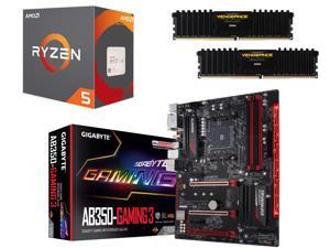 AMD RYZEN 5 1600X 6-Core 3.6 GHz (4.0 GHz Turbo) Socket AM4 95W, GIGABYTE GA-AB350-GAMING 3 (rev. 1.0) AM4 AMD B350 SATA 6Gb/s USB 3.1 HDMI ATX, CORSAIR Vengeance LPX 16GB (2 x 8GB) 288-Pin DDR4 SDRAM DDR4 2666 (PC4 21300) AMD RYZEN 5 1600X 6-Core 3.6 GHz (4.0 GHz Turbo) Socket AM4 95W, GIGABYTE GA-AB350-GAMING 3 (rev. 1.0) AM4 AMD B350 SATA 6Gb/s USB 3.1 HDMI ATX, CORSAIR Vengeance LPX 16GB (2 x 8GB) 288-Pin DDR4 SDRAM DDR4 2666 (PC4 21300)