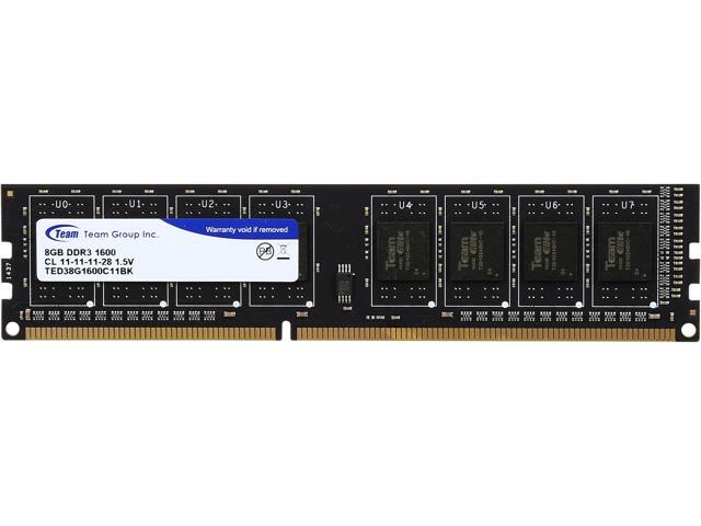 team elite 8gb 240 pin ddr3 sdram ddr3 1600 pc3 12800 desktop memory model ted38g1600c1101 team elite 8gb 240 pin ddr3 sdram ddr3 1600 pc3 12800 desktop memory model ted38g1600c1101