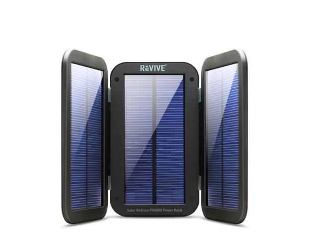 ReVIVE Backup Battery Solar Charger &amp; 6000mAh Rugged Power Bank w/ 4W 