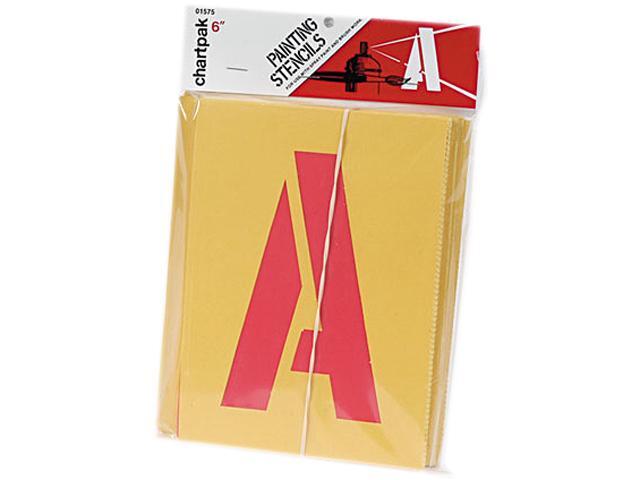 Chartpak CHA01575 Painting Stencil Numbers-Letters- 6in.- Yellow