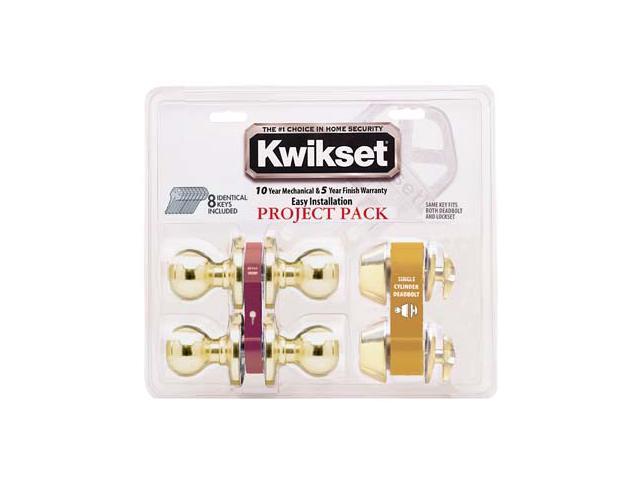 Kwikset 92420-031 Bright Brass Tylo Knob Entry Lockset & Deadbolt