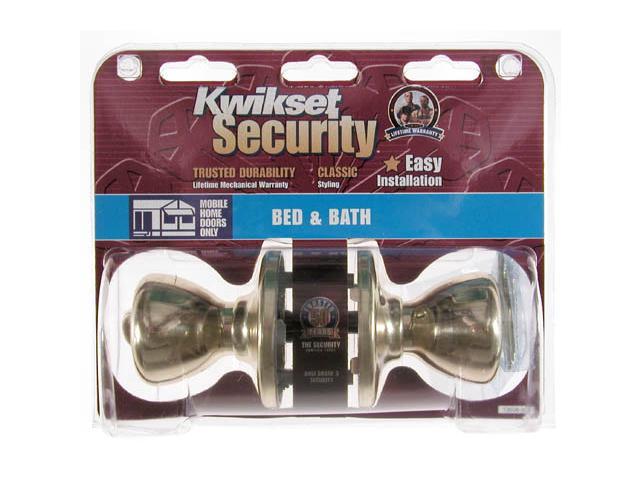 Kwikset 93001-495 Polished Brass Tylo Knob Mobile Home Privacy Set
