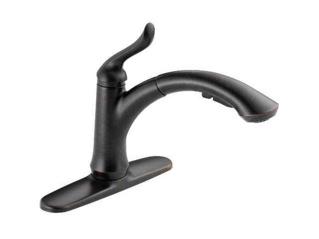 DELTA 4353-RB-DST Linden Single Handle Pull-Out Kitchen Faucet - Venetian Bronze