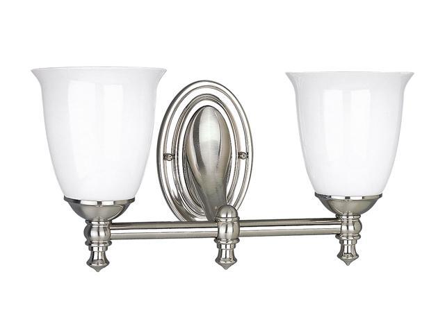 Progress Lighting P3028-09 2-Light Bath Bracket with White Opal Glass