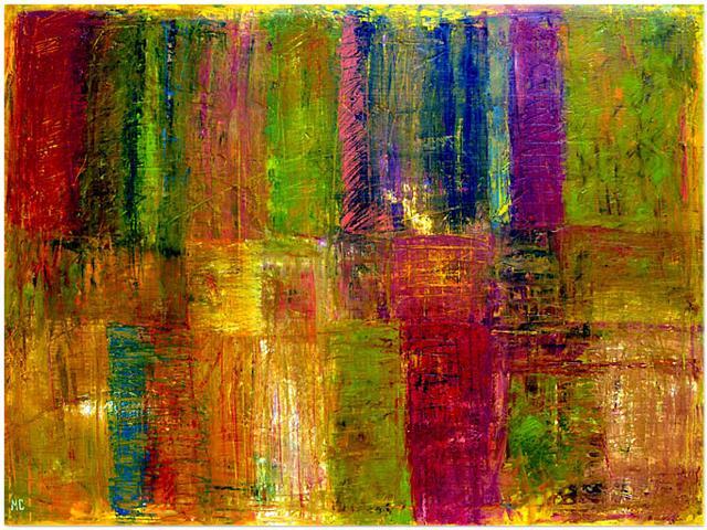 Trademark Fine Art Michelle Calkins 'Color Panel Abstract' Canvas Art