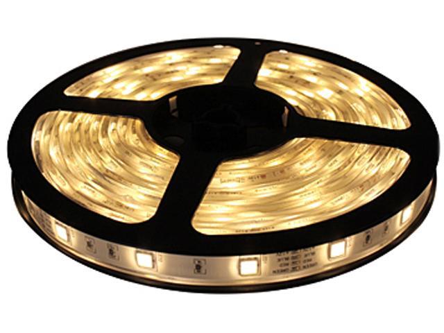 HitLights Non-Waterproof Warm White SMD3528 LED Light Strip - 300 LEDs, 16.4 Ft Roll, Cut to length - 3000K, 72 Lumens per ...