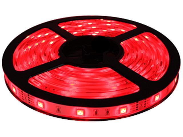 HitLights Non-Waterproof Red SMD3528 LED Light Strip - 300 LEDs, 16.4 Ft. Roll, Cut to length - 72 Lumens per foot, Requires ...