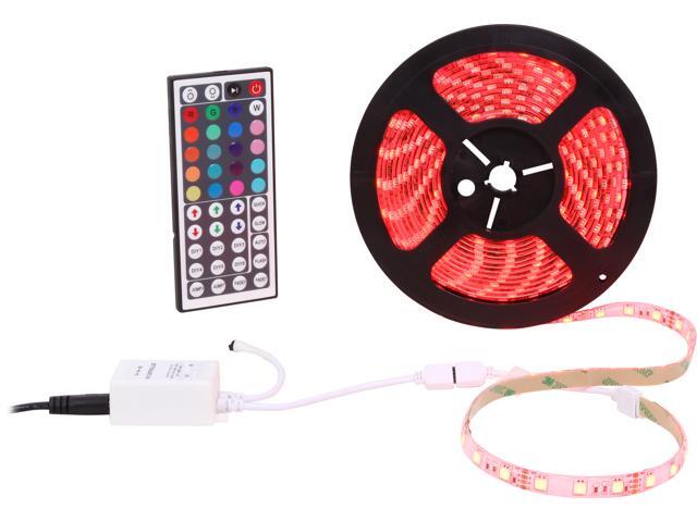 HitLights Weatherproof RGB Color Changing SMD5050 High Density LED Light Strip Kit - 300 LEDs, 16.4 Ft Roll, Includes 60W ...