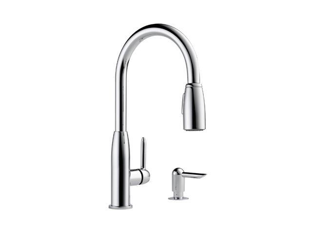 PEERLESS P188103LF-SD Single Handle Kitchen Pull-Down with Soap Dispenser Chrome