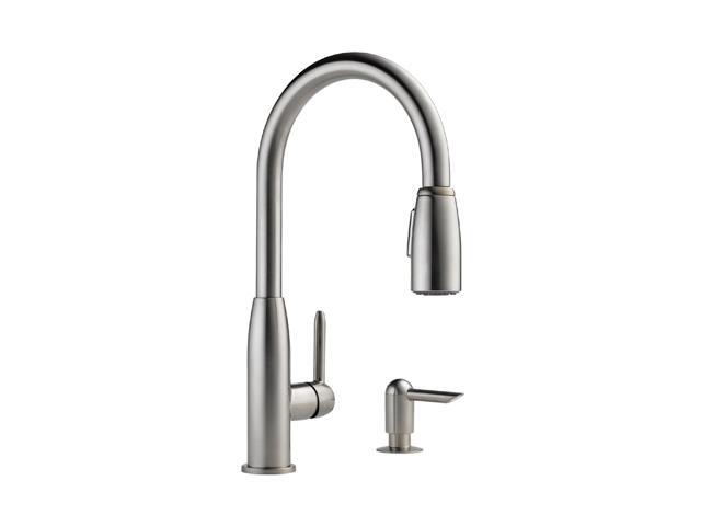 PEERLESS P188103LF-SSSD Single Handle Kitchen Pull-Down with Soap Dispenser Stainless Steel