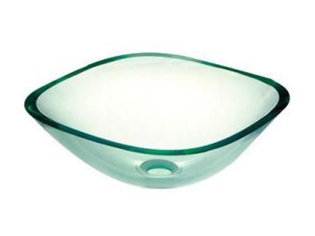 Pegasus SF-01 Square Above Counter Vessel Bathroom Sink in Clear
