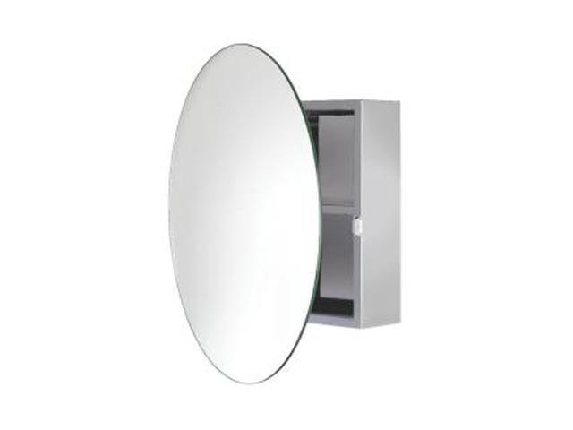Croydex WC836005YW Severn Circular Mirror Medicine Cabinet Surface Mount Only Stainless Steel