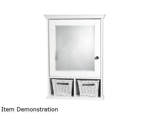 Zenith TH22WW Medicine Cabinet with Mirror and 2 Baskets White