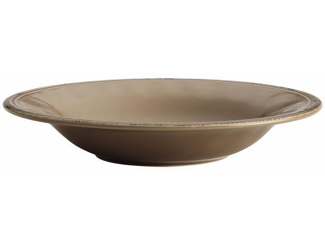 Rachael Ray Cucina Dinnerware 9-1/2 in. Stoneware Soup and Pasta Bowl in Mushroom Brown