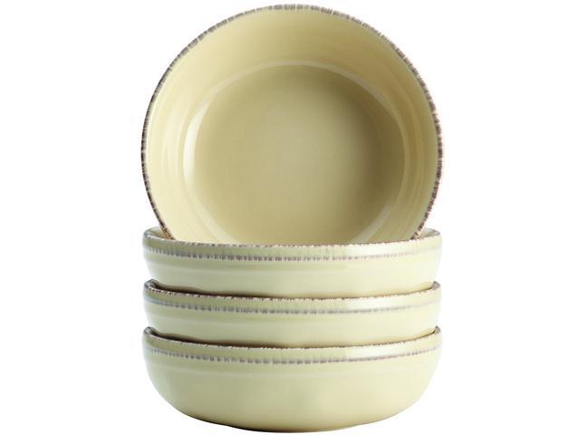 Rachael Ray Cucina Dinnerware 4-Piece Stoneware Fruit Bowl Set in Almond Cream
