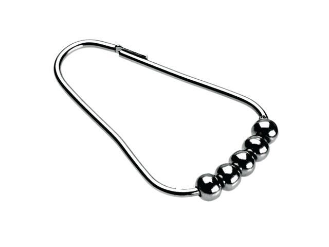 Croydex AK141641YW Bead Shower Curtain Rings, Chrome