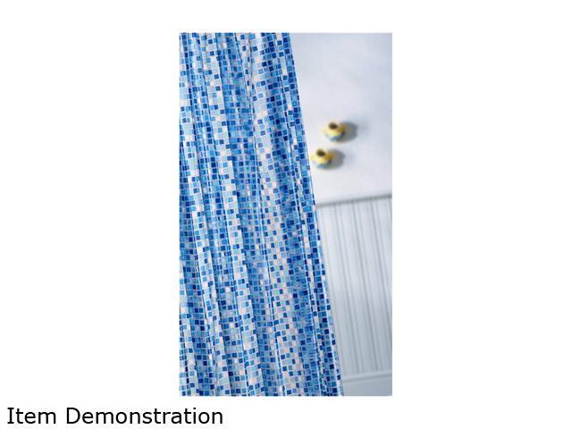 Croydex AE543424YW Blue Mosaic PVC Shower Curtain