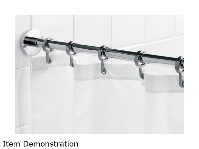 Croydex AD116541YW 98" Max Luxury Round Rod with Curtain Hooks, Chrome