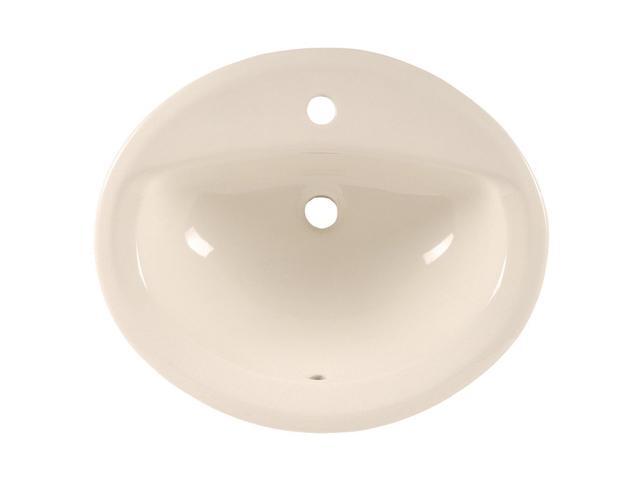 American Standard 0475.047.222 Aqualyn Self Rimming Countertop Sink With Center Hole Only, Tapered Edges, Linen