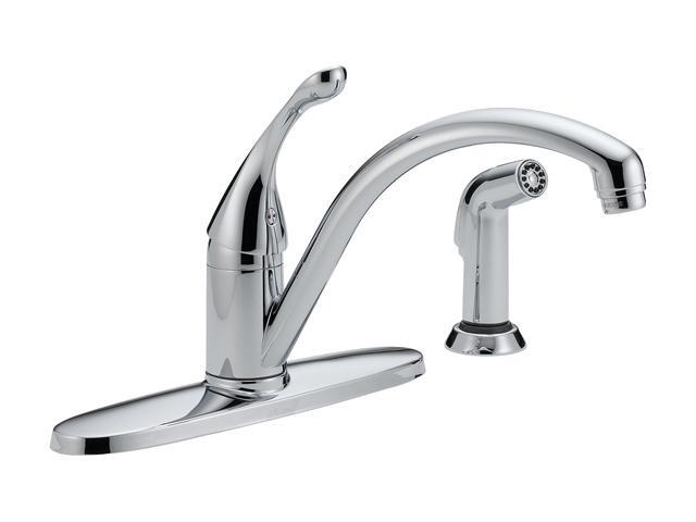 DELTA  440-WE-DST  Collins Single Handle Water-Efficient Kitchen Faucet w/ Spray - Chrome