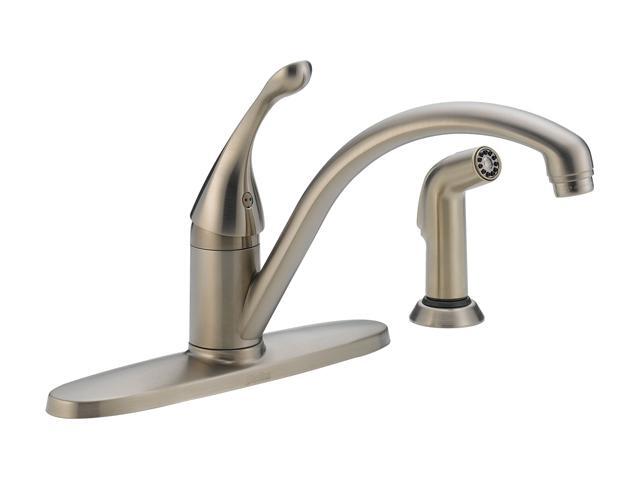 DELTA  440-SSWE-DST  Collins Single Handle Water-Efficient Kitchen Faucet w/ Spray - Stainless