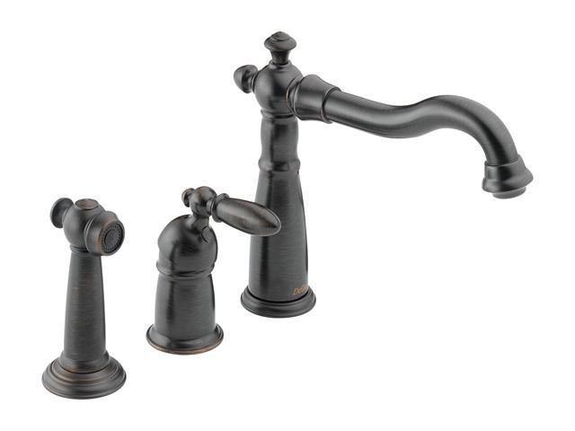 DELTA 155-RB-DST Victorian Single Handle Kitchen Faucet with Spray Venetian Bronze