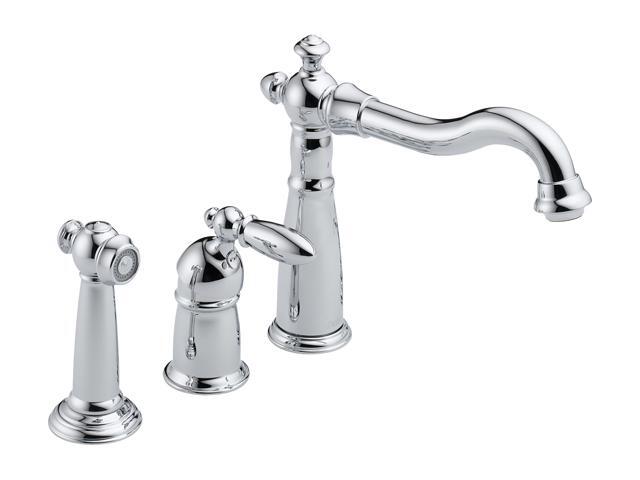 DELTA 155-DST Victorian Single Handle Kitchen Faucet with Spray Chrome