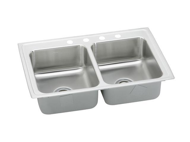 Elkay PSR43224 Pacemaker Top Mount Double Bowl Sink - Stainless Steel