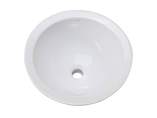 Decolav 1418-CWH 16.5"Round Vitreous China Above Counter Lavatory with Overflow