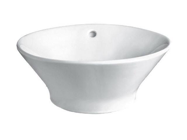 Decolav 1435-CWH 16.5" Round Vitreous China Above Counter Lavatory with Overflow