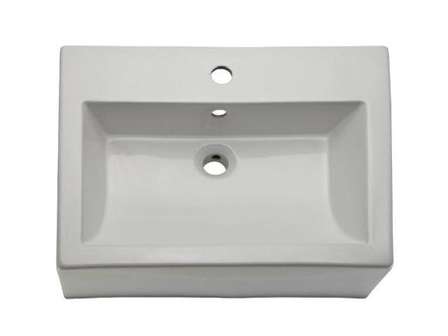 Decolav 1417-1-CWH 22.5" Rectangular Vitreous China Above Counter Lavatory with Overflow