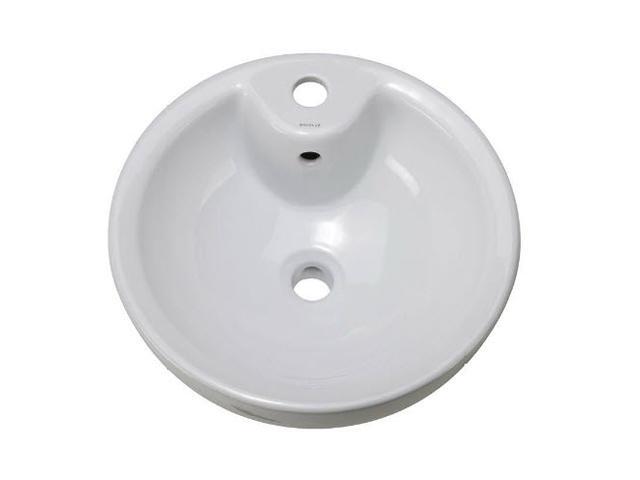 Decolav 1451-CWH 16.13" Round Vitreous China Above Counter Lavatory with Overflow