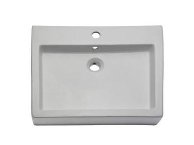 Decolav 1444-CWH Classically Redefined Above Counter Lavatory with Overflow, Ceramic White
