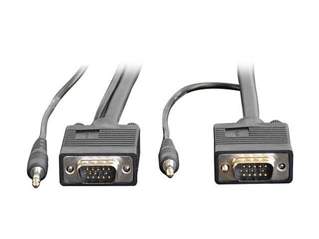 Tripp Lite P504-025-P 25 ft. SVGA/VGA Monitor + Audio Plenum Cable with Coax, (HD15 M/M, 3.5mm M/M)