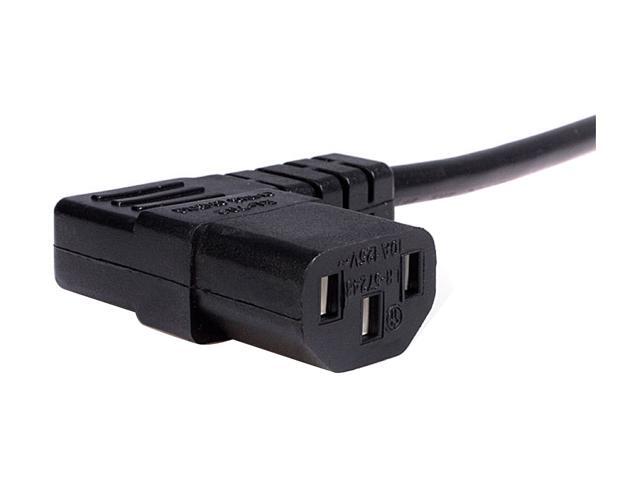 StarTech Model PXT101L10 10 ft. Standard Computer Power Cord - NEMA 5-15P to Right Angle C13