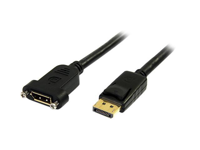 StarTech DPPNLFM3PW 3 ft. Black Connector A: DisplayPort Male Connector B: DisplayPort Female Powered DisplayPort Panel Mount ...