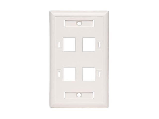 Tripp Lite N042-001-04-WH White Keystone Faceplate - 4 Ports