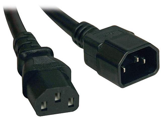 Tripp Lite Model P004-015 15 ft. Black 18AWG SJT, 10A, 100-250V IEC-320-C14 to IEC-320-C13 Power Cord M-F