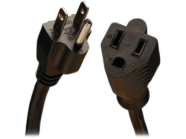 Tripp Lite Model P024-003-13A 3 ft. Black 16AWG x 3C, SJT, 13A, 120V NEMA 5-15R to NEMA 5-15P Power Extension Cord F-M