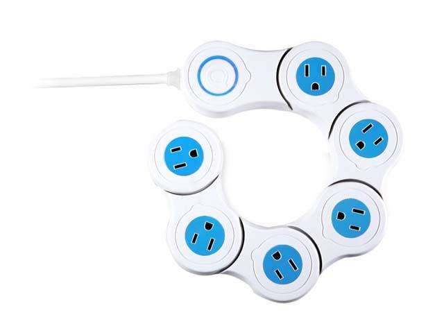 Quirky PVP-1-WHT 6 feet 6 Outlets 672 joules Pivot Power Surge Suppressor