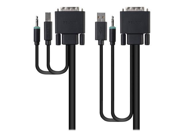 Belkin F1D9012B06 6ft. Secure KVM Cable Kit - DVI / USB / Audio Cable Kit