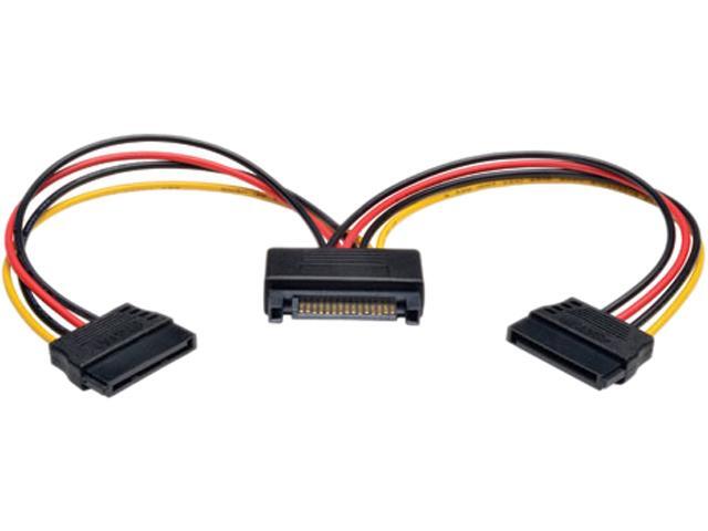 Tripp Lite Model P947-06N-2P15 6" 15-Pin Serial ATA (SATA) Power Y Splitter Cable Adapter M-F