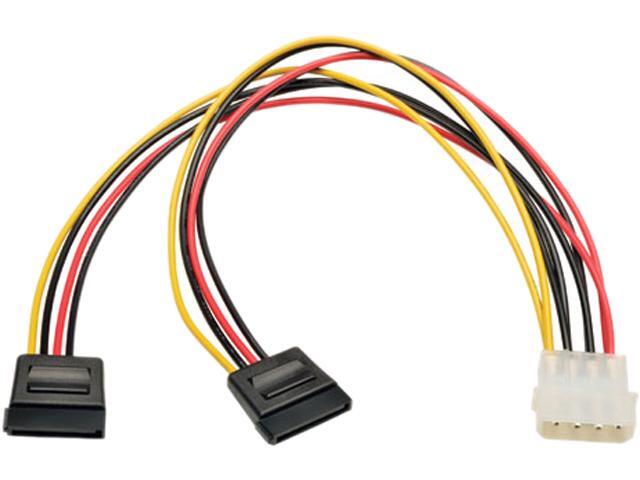 Tripp Lite Model P946-12N-2P15 12" Serial ATA (SATA) Dual Power Adapter Y Cable (LP4 4pin to 2x 15pin SATA)