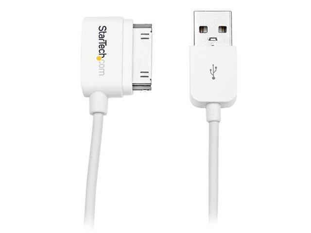 StarTech USB2ADC50CMR White Short USB Right Angle Cable for iPhone / iPod / iPad with Stepped Connector