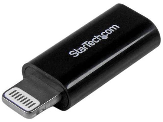 StarTech.com Black Apple 8-pin Lightning Connector to Micro USB Adapter for iPhone / iPod / iPad