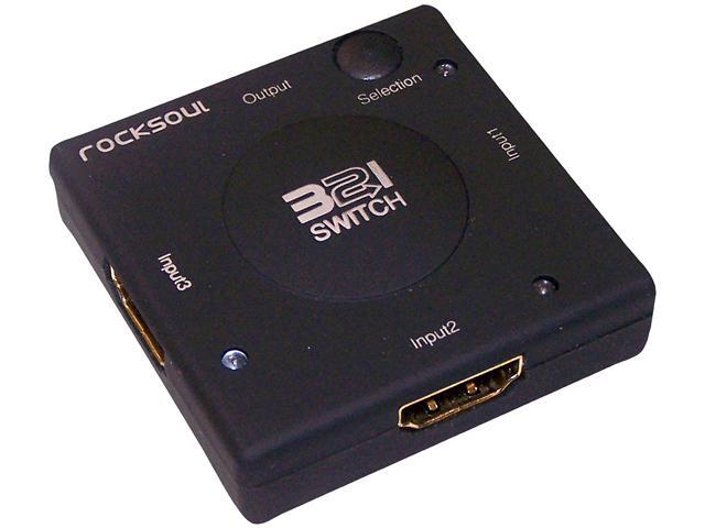 AWA Technology Inc. HM-SW09SX31 ROCKSOU HDMI 3 TO 1 Switch Black