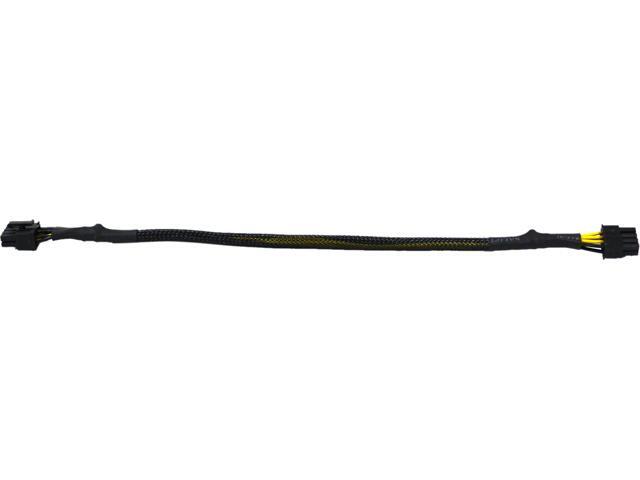 1ST PC CORP. CB-8F-68F 14" 8-pin PCIe Female to 6+2-pin PCIe Female cable, black sleeved F-F