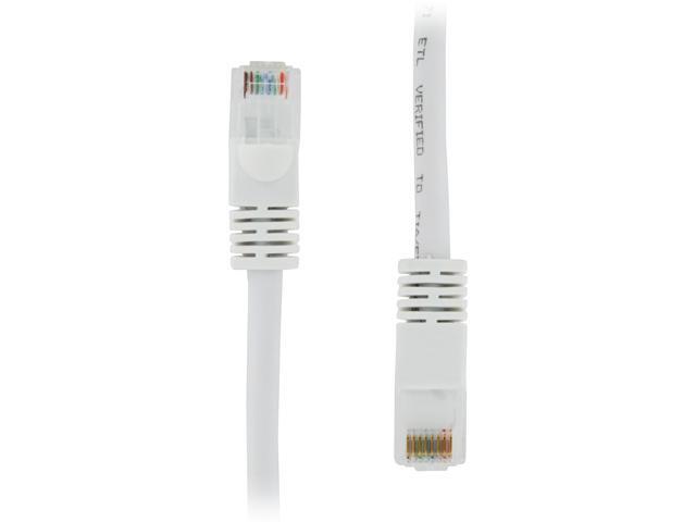35 FT RJ45 CAT6 550MHz Molded Ethernet Network Patch Cable - White - Lifetime Warranty