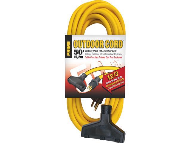 Prime Wire Model EC600830 50 ft. Triple-Tap Extra Heavy Duty Outdoor Extension Cord