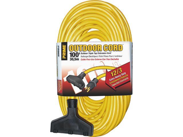 Prime Wire Model EC600835 100 ft. Triple-Tap Extra Heavy Duty Outdoor Extension Cord